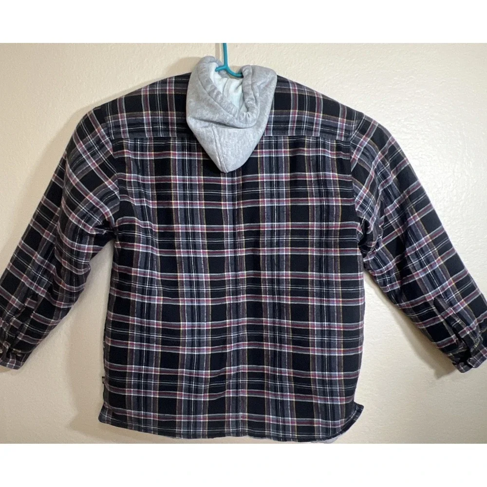Vintage Wrangler Quilted Lined Plaid Flannel Button Western Shirt Jacket Mens XL